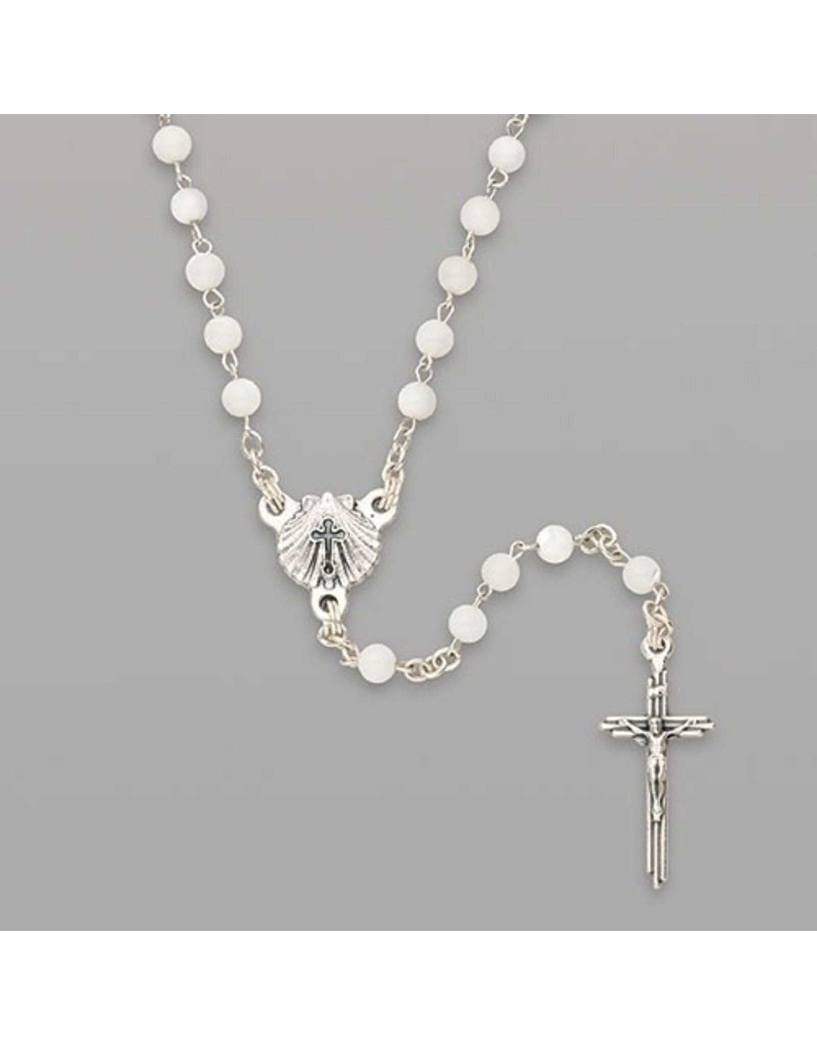 Roman Baptism Rosary (White Mother of Pearl, Heirloom)