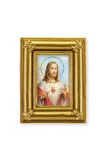 Hirten Framed Sacred Heart of Jesus Picture, 3.5x4.5