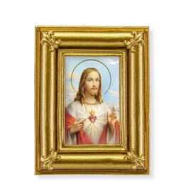 Hirten Sacred Heart of Jesus Framed Picture 3.5"x4.5"