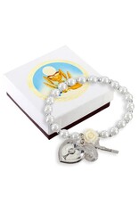 Hirten First Communion Bracelet - Our Father/Crucifix/Heart with Chalice