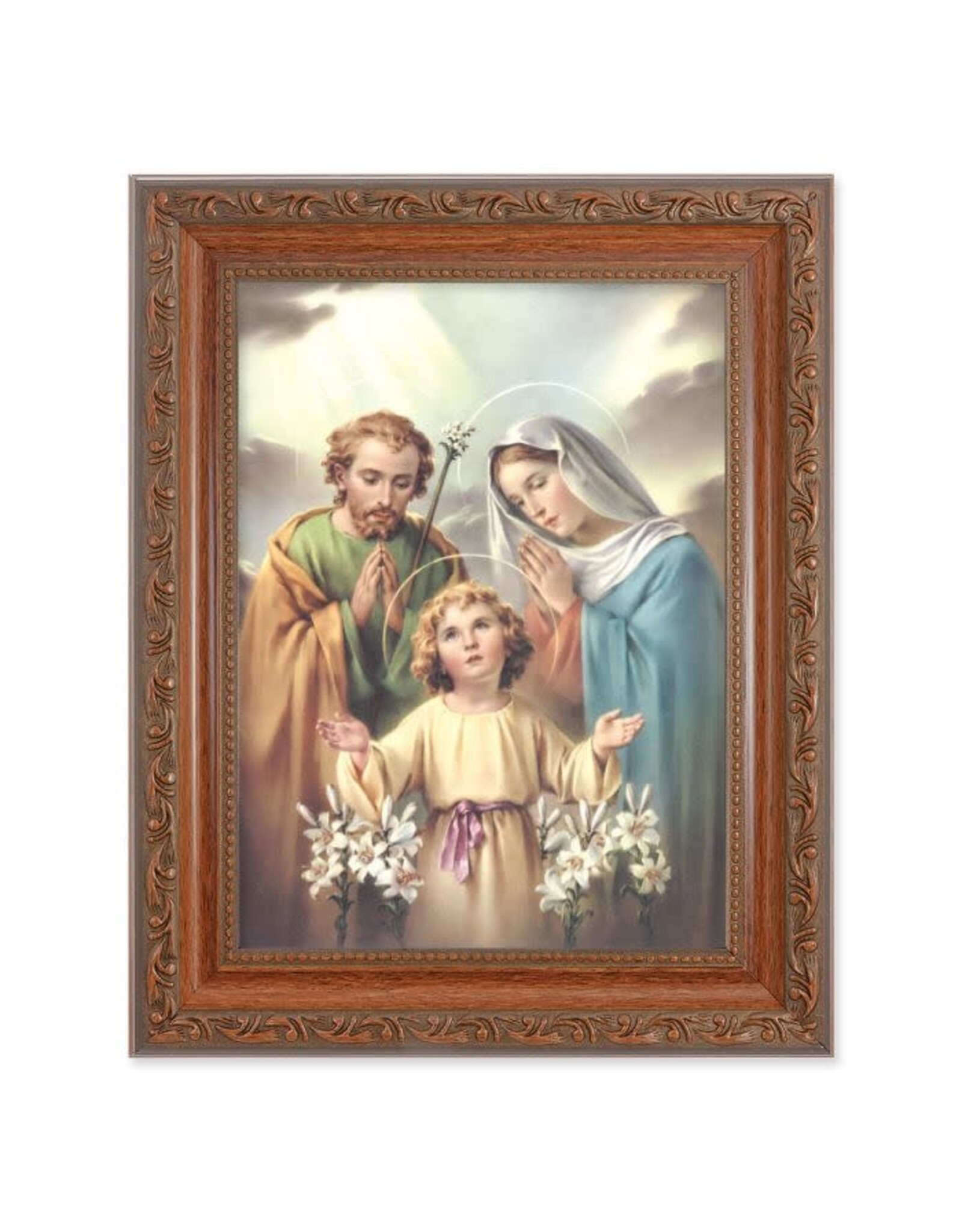 Hirten Holy Family Picture - Ornate Wood Frame (6 x 8" Picture, 8.25 x 10.25" Frame)