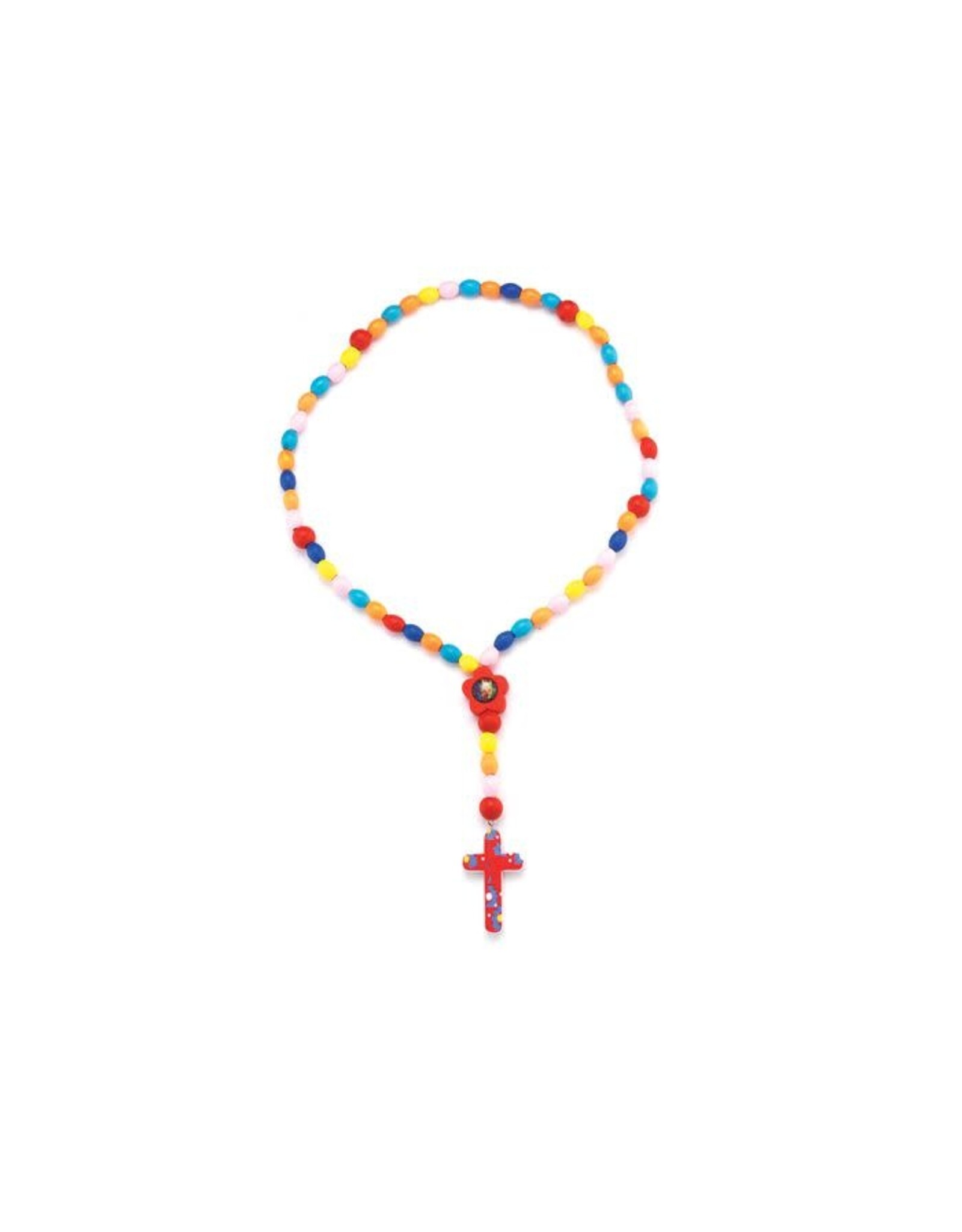 Hirten Kids Rosary - Oval Wooden Beads with Guardian Angel Centerpiece
