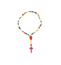 Hirten Kids Rosary - Oval Wooden Beads with Guardian Angel Centerpiece
