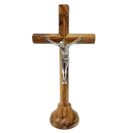 Logos Standing Crucifix - Olive Wood (7")