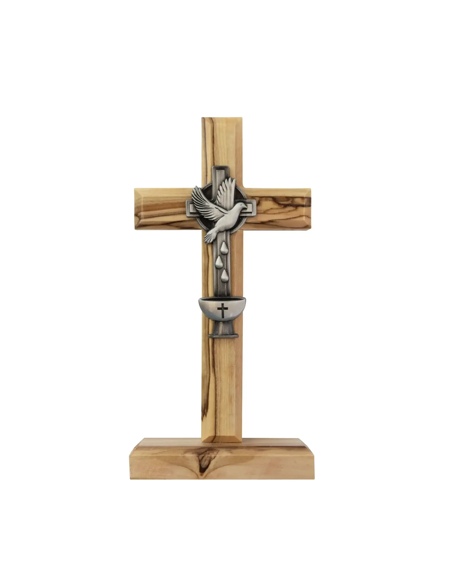 Logos Baptism Desk Cross (All Ages) - Olive Wood