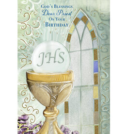 Greetings of Faith Card - Priest Birthday, Blessings
