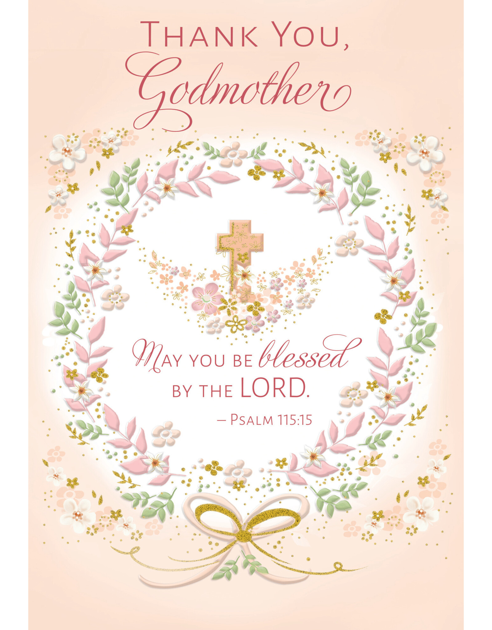 Greetings of Faith Card - Thank You Godmother (Baptism)