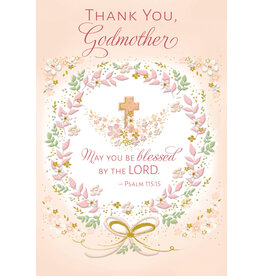 Greetings of Faith Card - Thank You Godmother (Baptism)