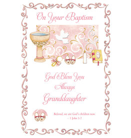 Greetings of Faith Card - Baptism (Granddaughter), God Bless You Always