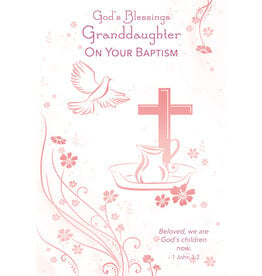 Greetings of Faith Card - Baptism (Granddaughter), Dove with Cross
