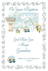 Malhame Regina Card - Baptism (Grandson), Blessings Always