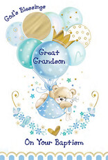 Greetings of Faith Card - Baptism (Great Grandson), Balloons