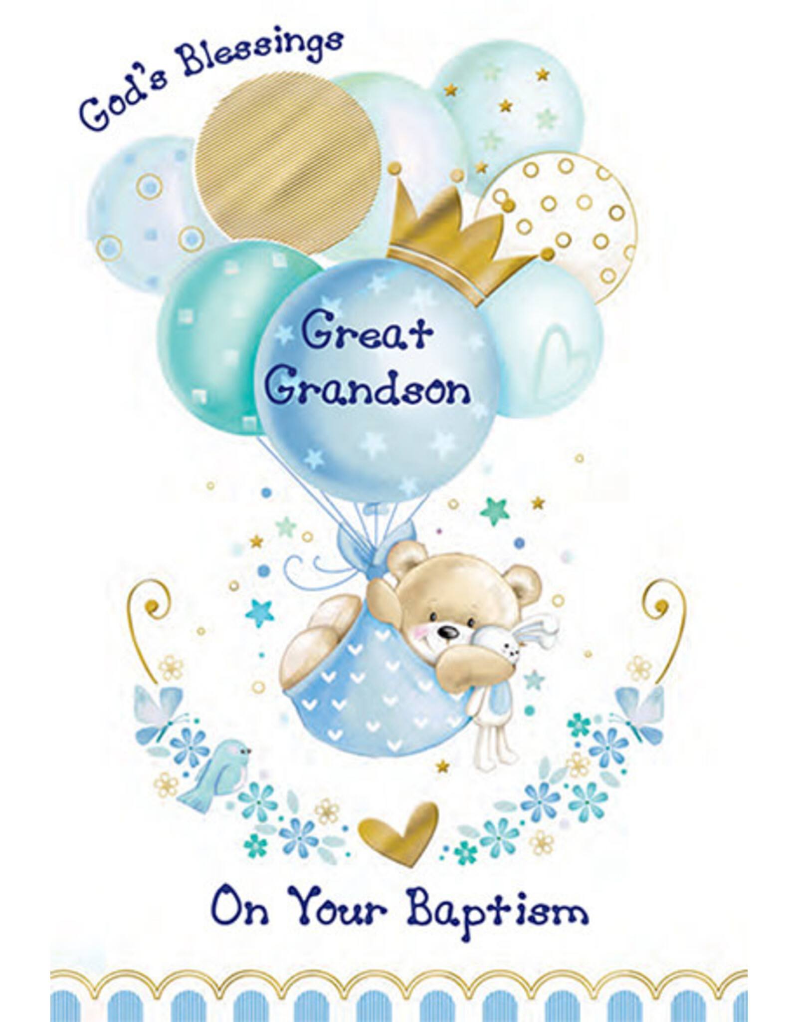 Greetings of Faith Card - Baptism (Great Grandson), Balloons
