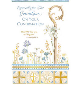 Greetings of Faith Card - Confirmation (Grandson), Flowers