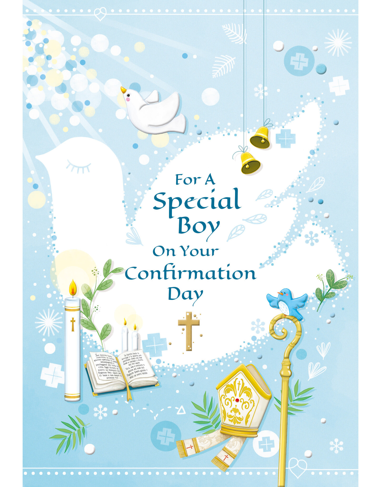 Greetings of Faith Card - Confirmation (Boy), Dove