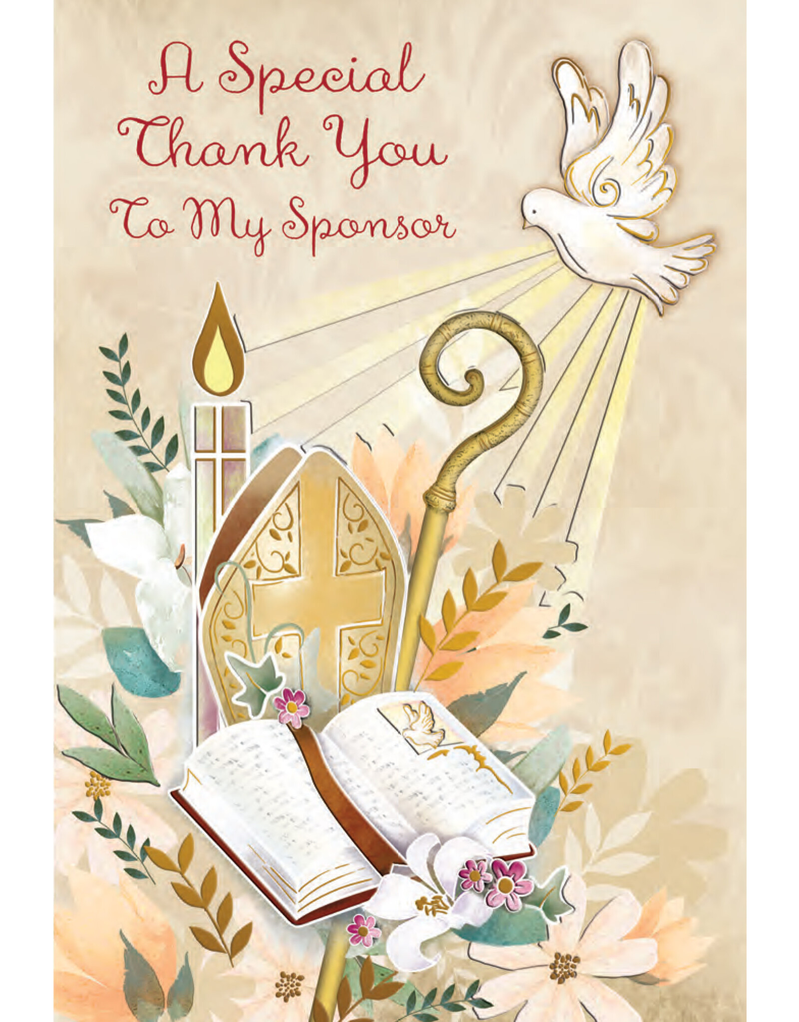 Greetings of Faith Card - Confirmation (Thank You Sponsor), Dove