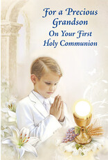 Greetings of Faith Card - First Communion (Grandson), Praying Hands