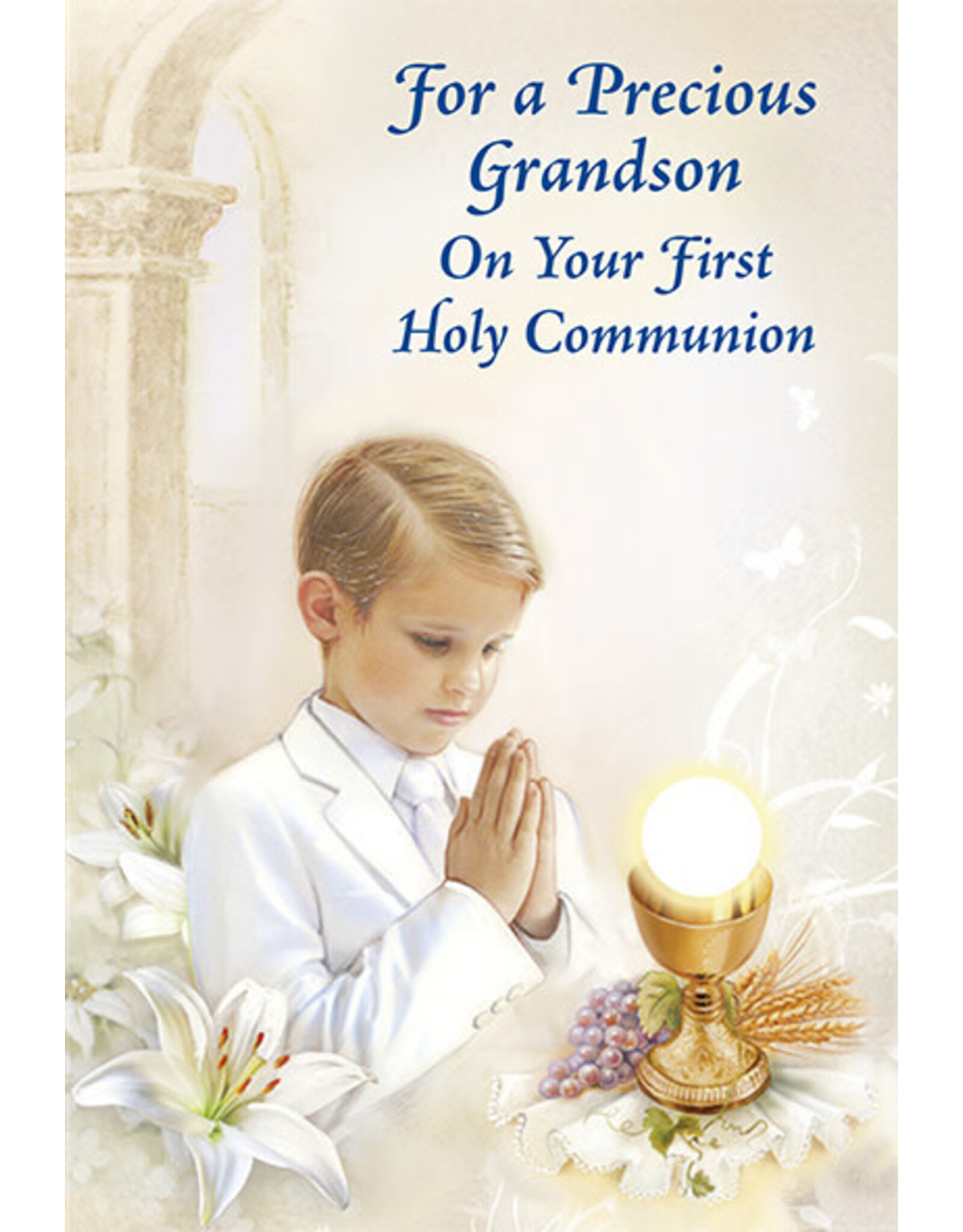 Greetings of Faith Card - First Communion (Grandson), Praying Hands