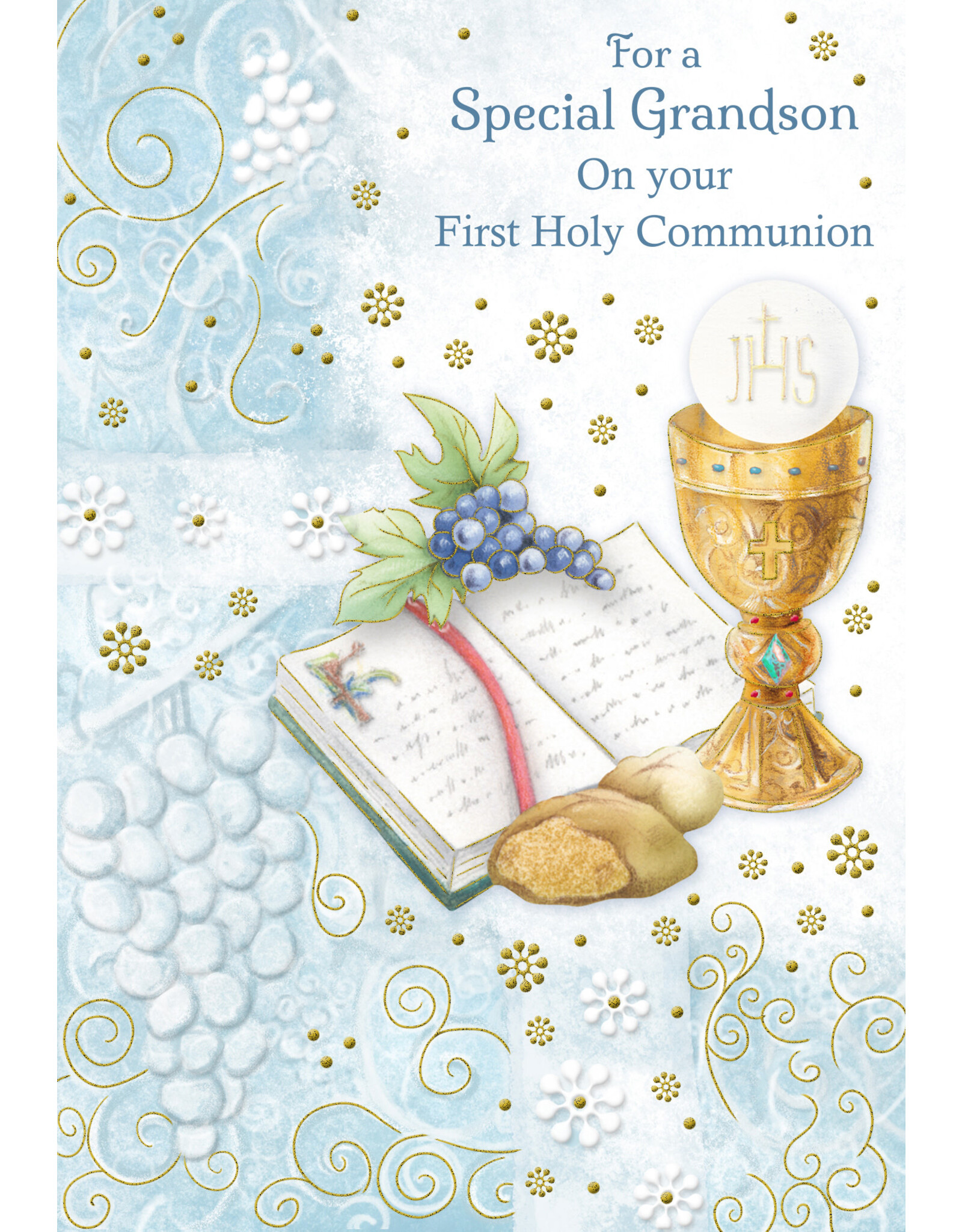 Greetings of Faith Card - First Communion (Grandson), Special Grandson
