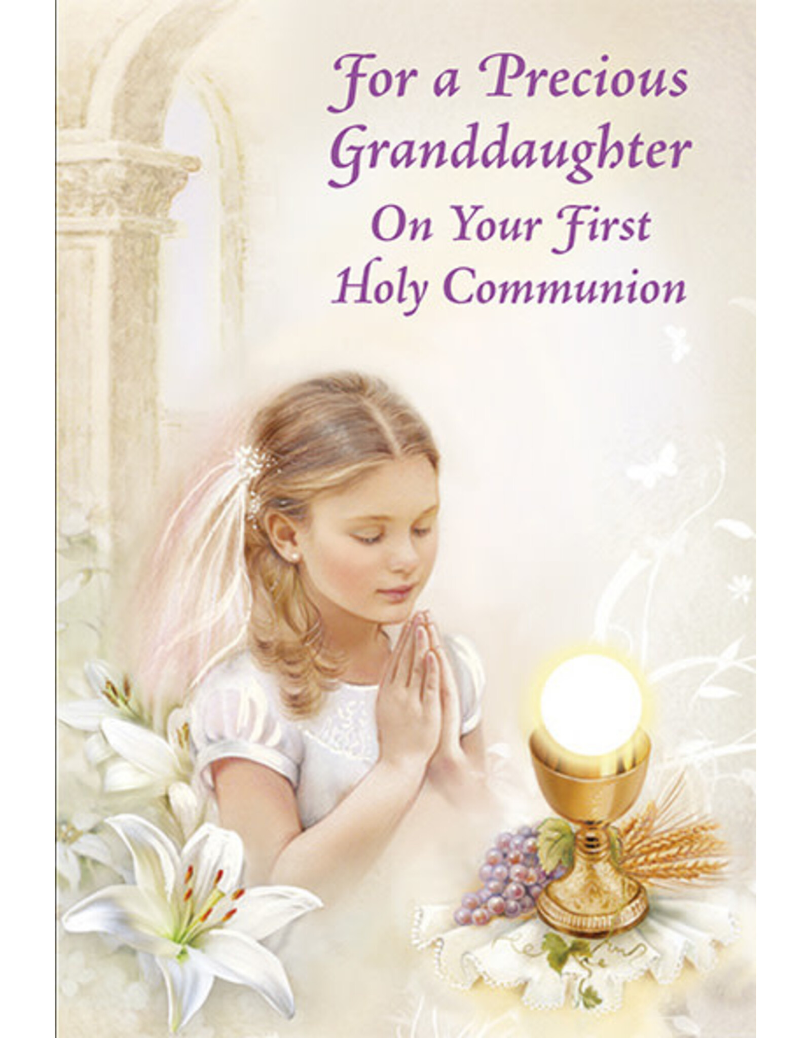 Greetings of Faith Card - First Communion (Granddaughter), Praying Hands