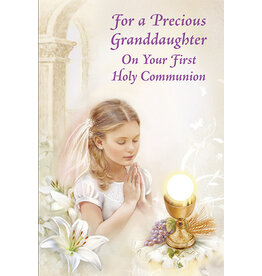 Greetings of Faith Card - First Communion (Granddaughter), Praying Hands