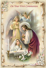 Greetings of Faith Card - First Communion (Girl), Traditional