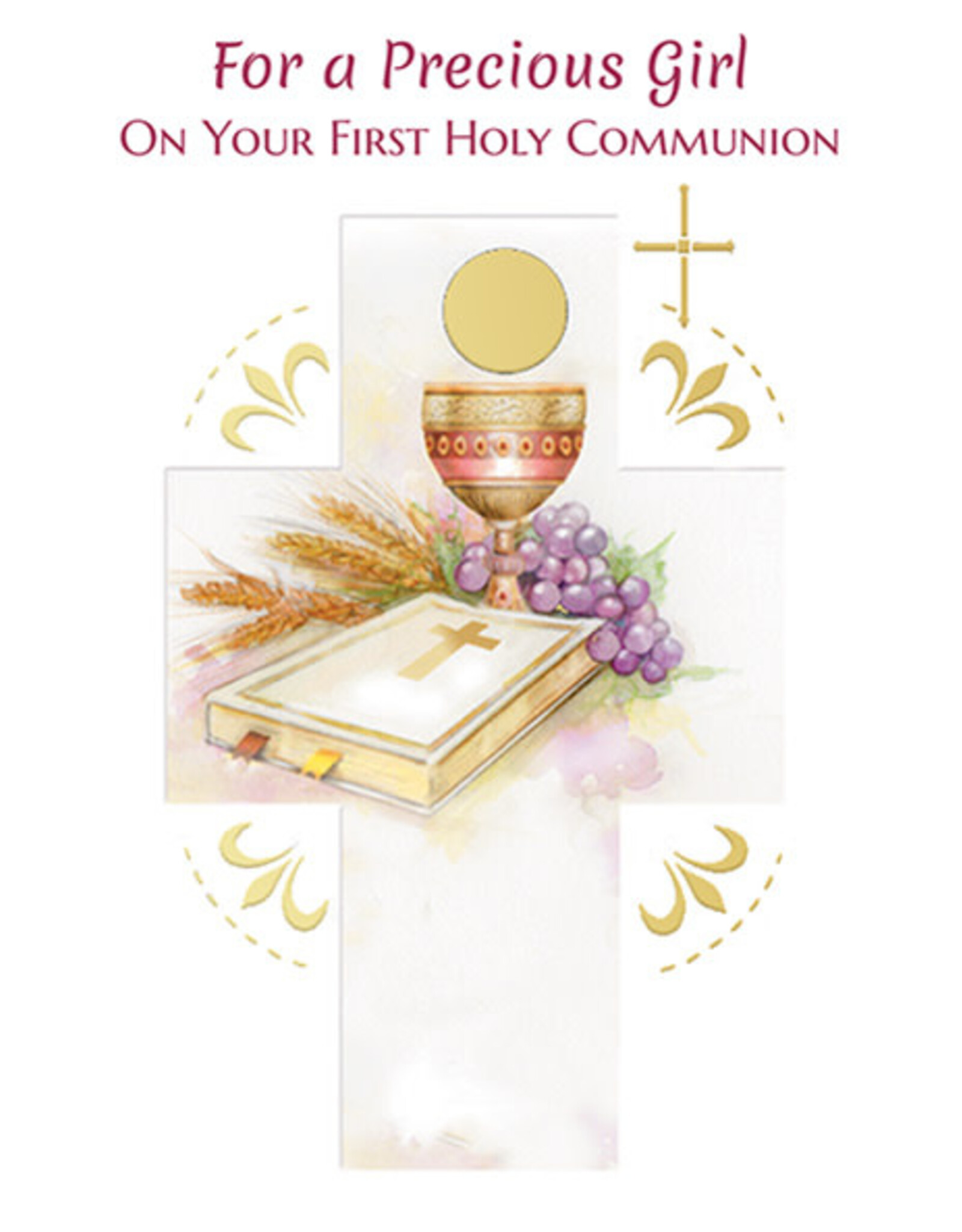 Greetings of Faith Card - First Communion (Girl), Cross