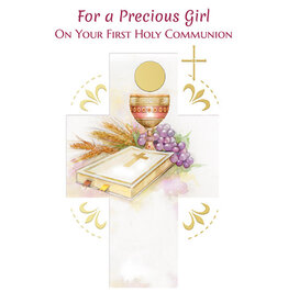 Greetings of Faith Card - First Communion (Girl), Cross