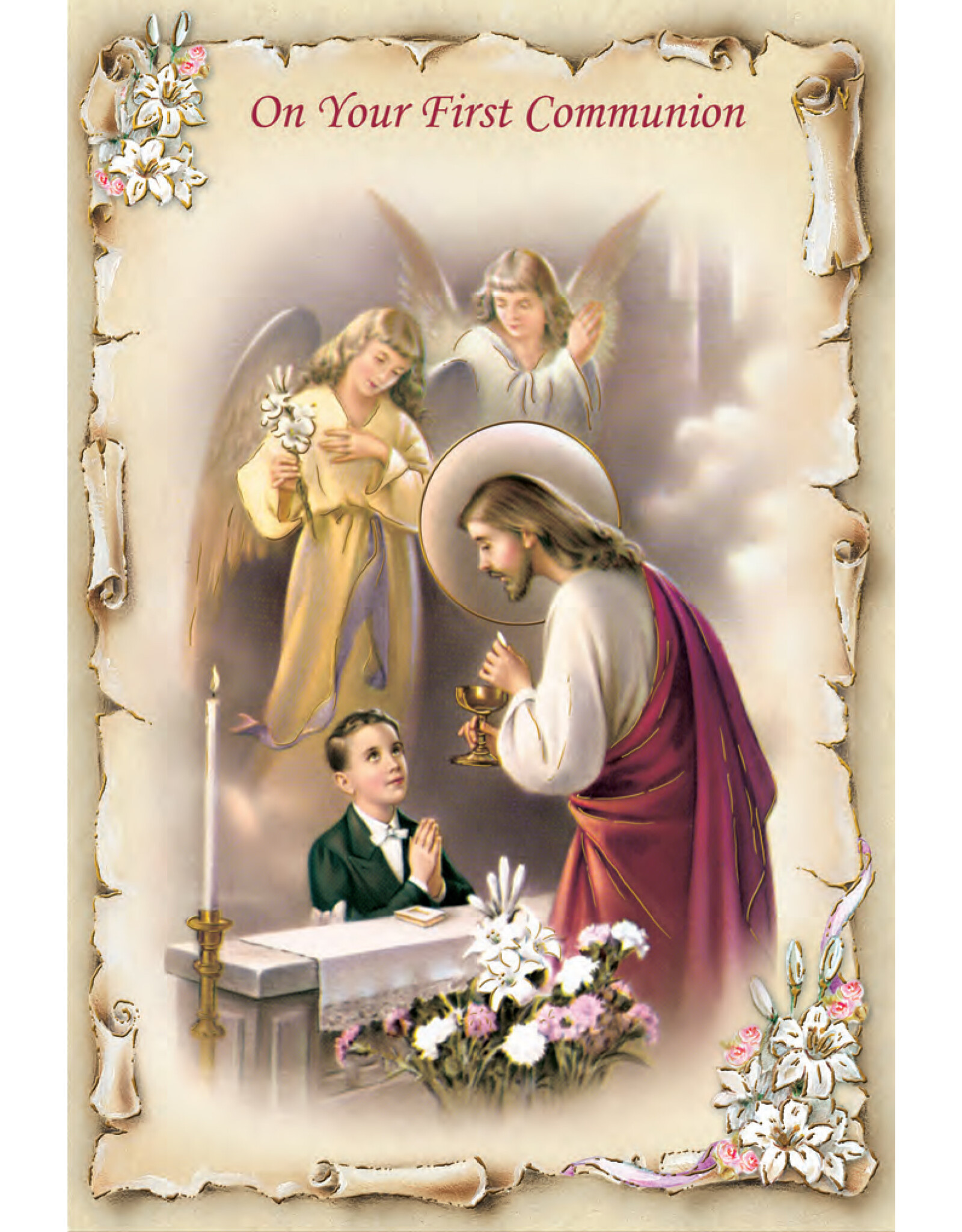Greetings of Faith Card - First Communion (Boy), Traditional
