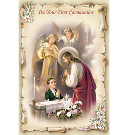Greetings of Faith Card - First Communion (Boy), Traditional