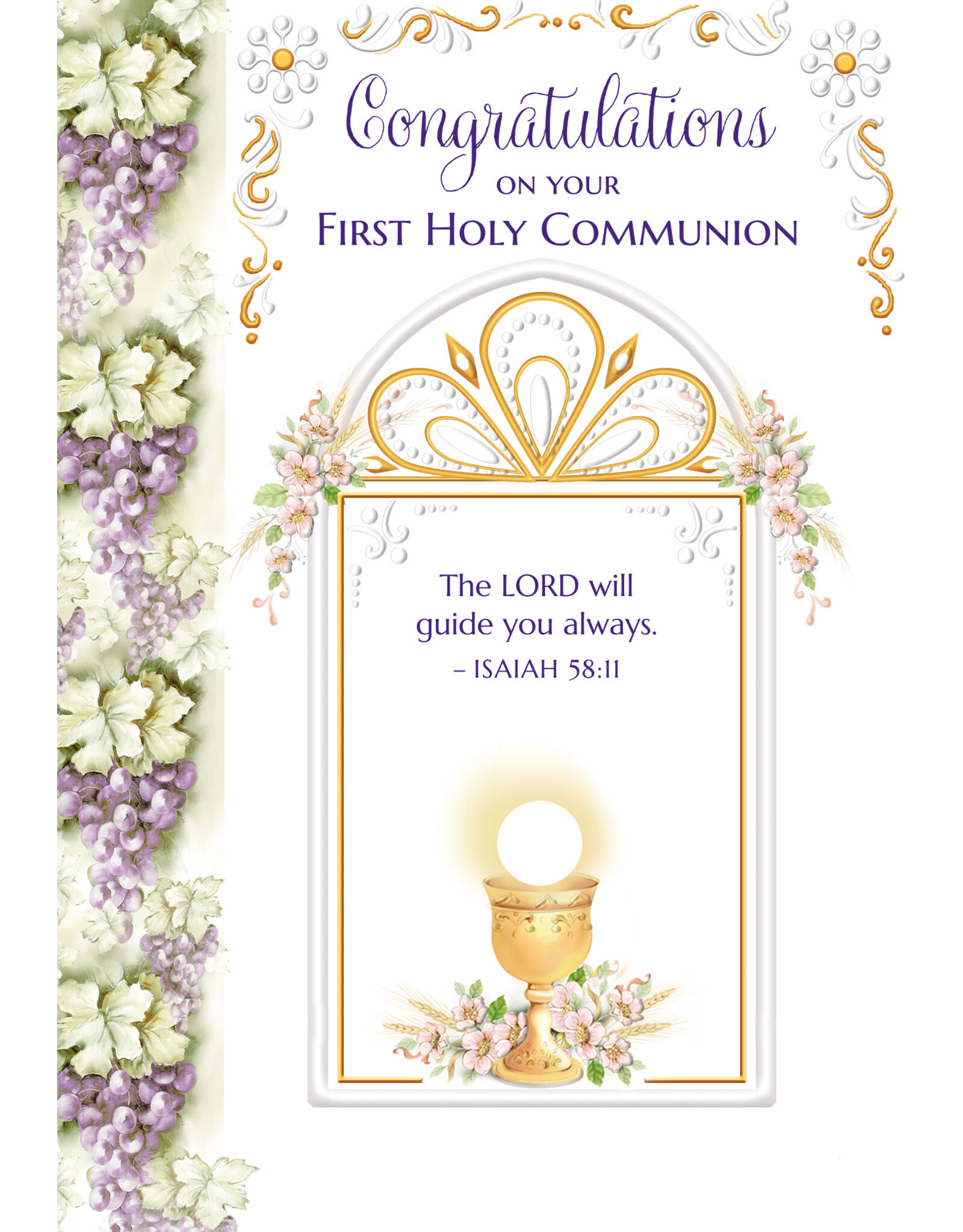 Greetings of Faith Card - First Communion (For Anyone), Grapevine