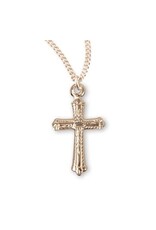 HMH Cross Medal - Detailed, Gold over Sterling Silver, 16" Chain