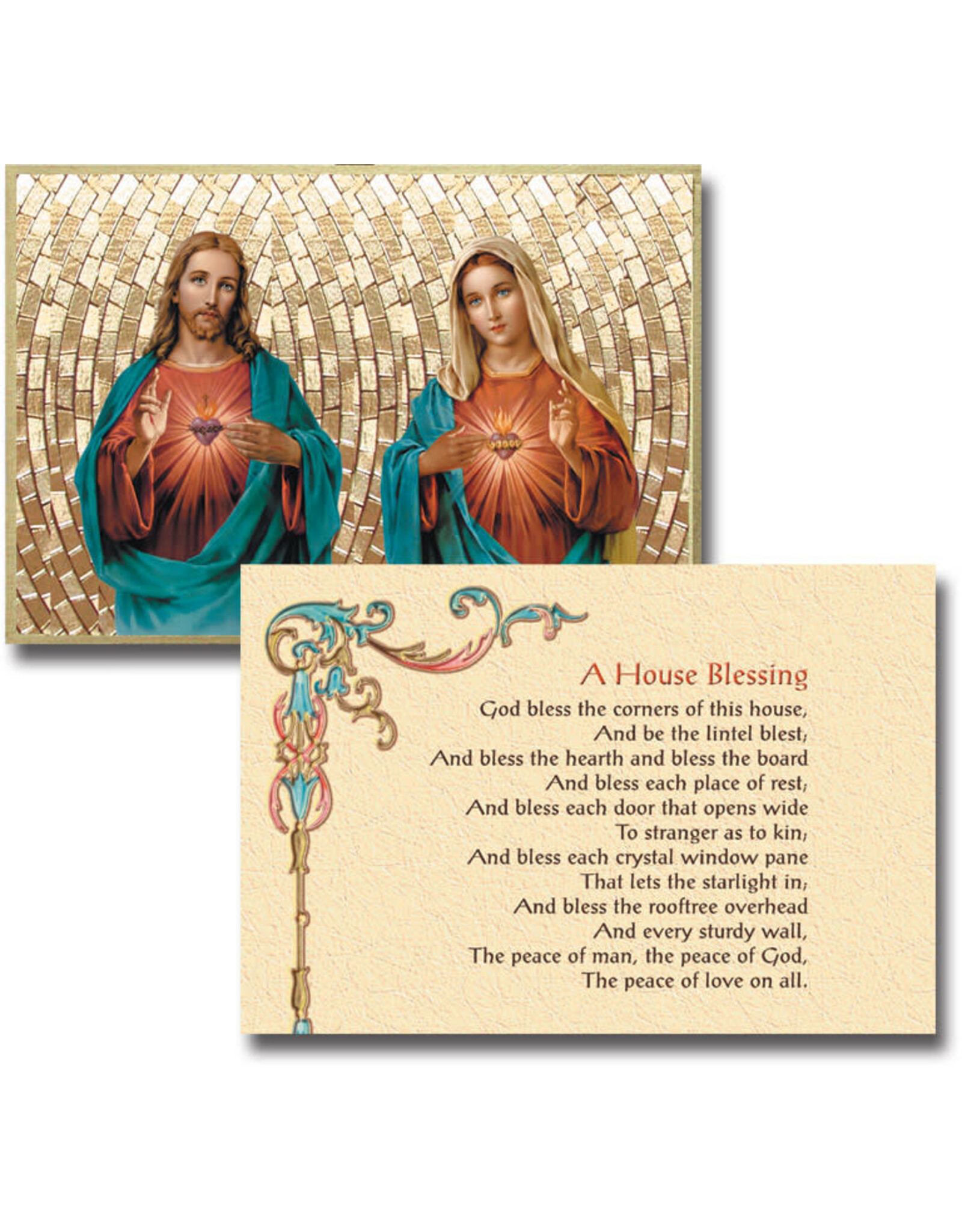 Hirten Sacred & Immaculate Hearts Mosaic Plaque, 4x6