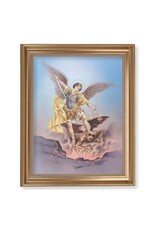 Hirten Picture - St Michael in Gold Leaf Antique Finished Frame (11 x 14")