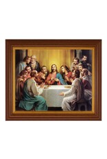 Hirten Last Supper Picture - Walnut Finish Beveled Frame, Bonella (10 x 8")