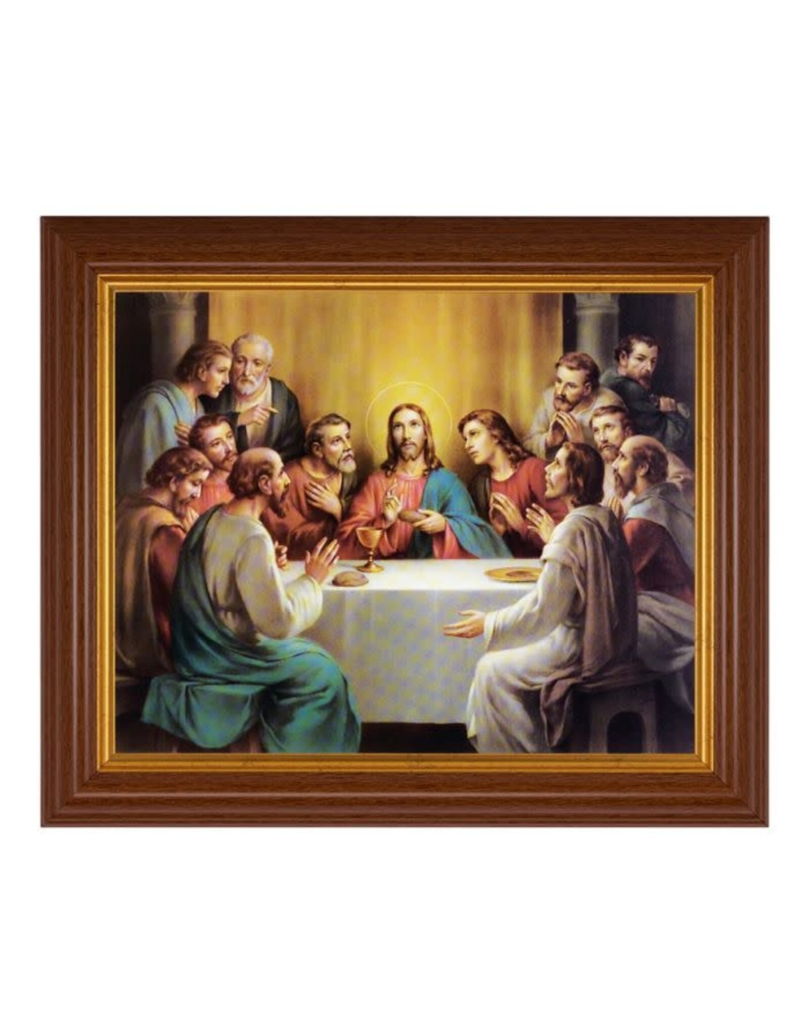 Hirten Last Supper Picture - Walnut Finish Beveled Frame, Bonella (10 x 8")