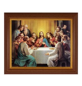 Hirten Picture - Last Supper, Walnut Finish Beveled Frame, Bonella (10 x 8)