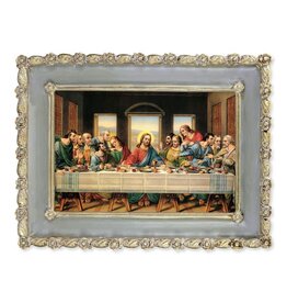 Hirten Last Supper Picture - Rosebud Frame, Zabateri (5-1/2 x 7-1/2")
