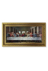 Hirten Last Supper Picture - Ornate Gold Leaf Wood Frame, Da Vinci (11-5/8 x 19")