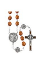Hirten Rosary - St. Benedict (Silver & Wood)