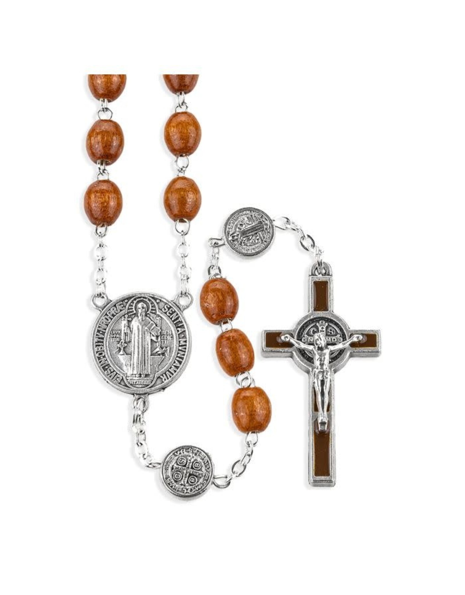 Hirten Rosary - St. Benedict (Silver & Wood)