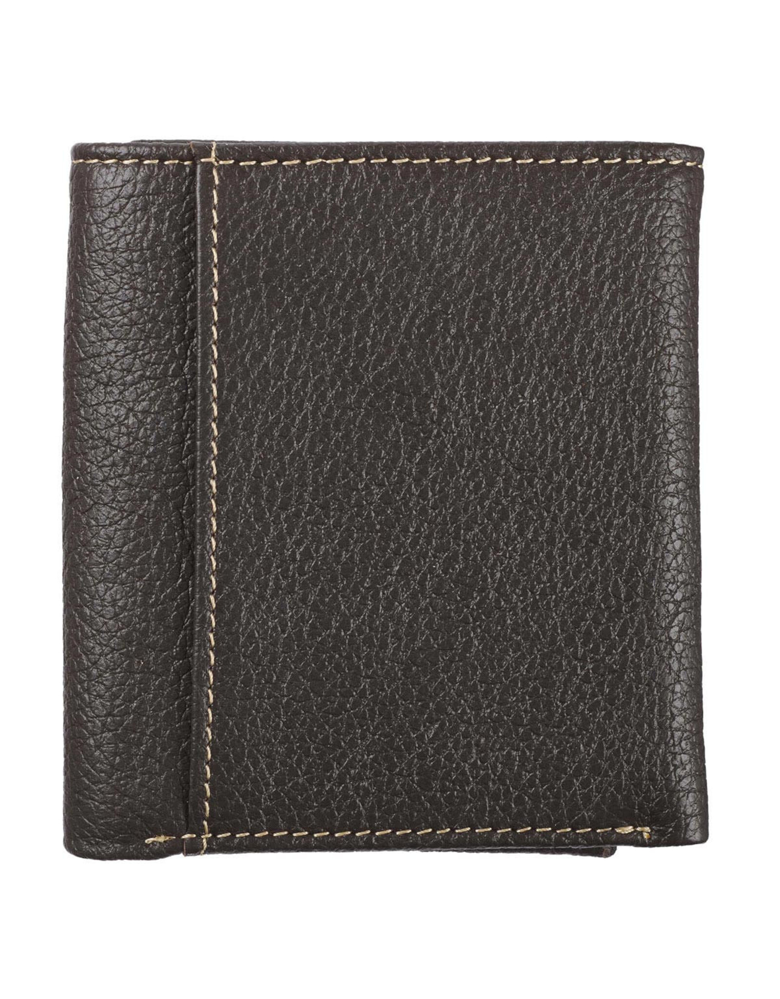 Christian Art Gifts Wallet - Three Crosses, Brown Leather