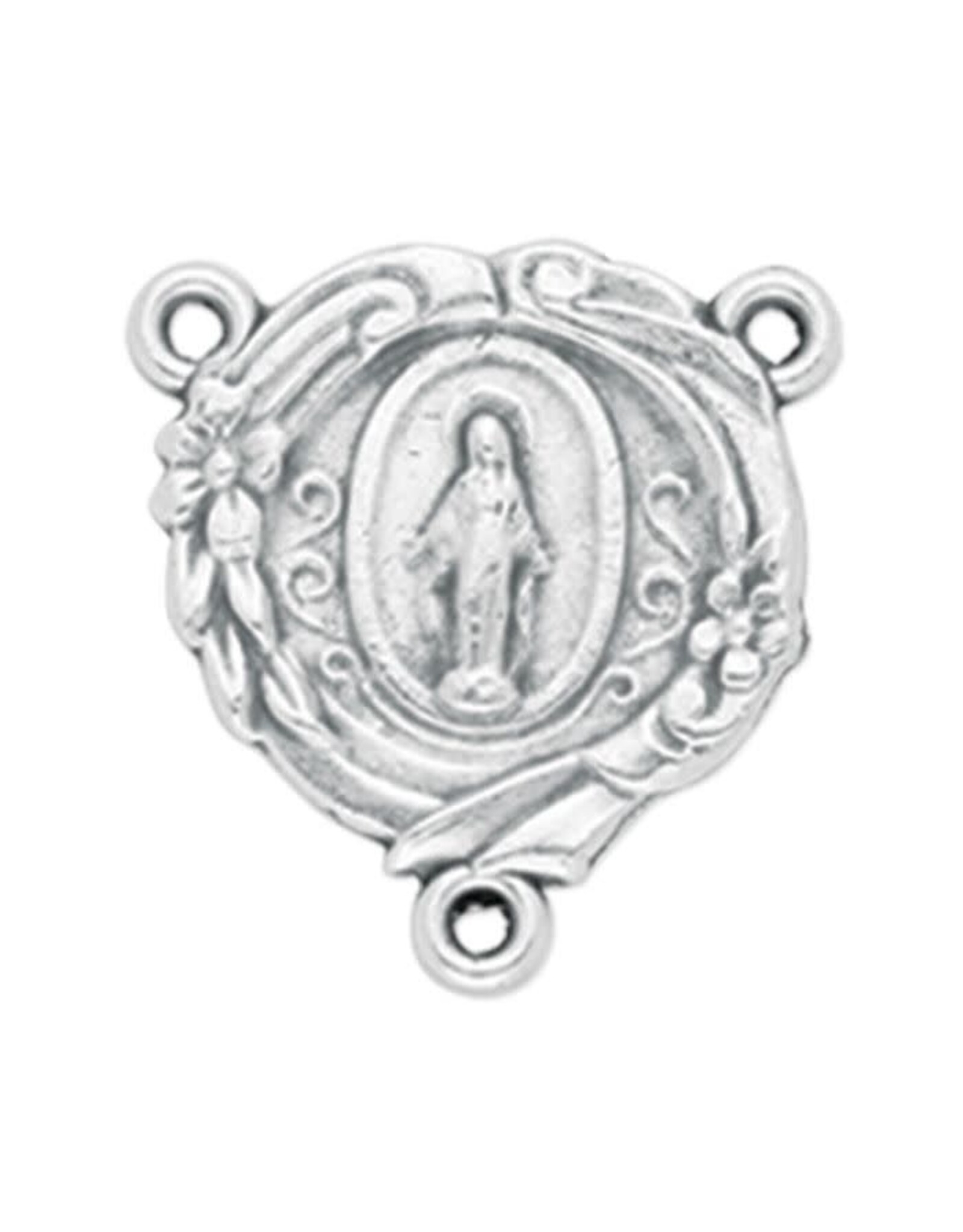 Hirten Rosary Centerpiece - Miraculous Medal, Flowered