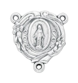Hirten Rosary Centerpiece - Miraculous Medal, Flowered