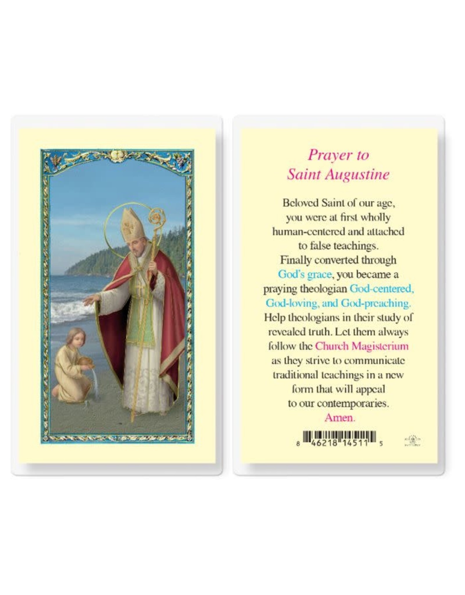 Hirten Holy Card, Laminated - St. Augustine