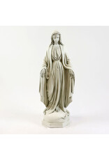 Orlandi Our Lady of Grace Outdoor Statue - Fiberglass, Antique Stone Finish (36")