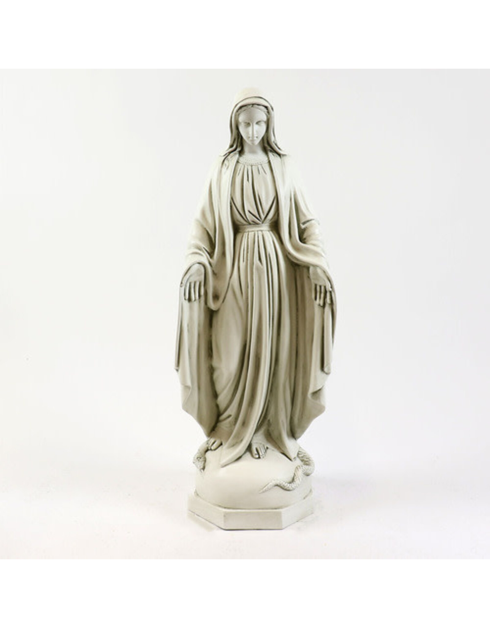 Orlandi Our Lady of Grace Outdoor Statue - Fiberglass, Antique Stone Finish (36")