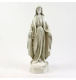 Orlandi Our Lady of Grace Outdoor Statue - Fiberglass, Antique Stone Finish (36")