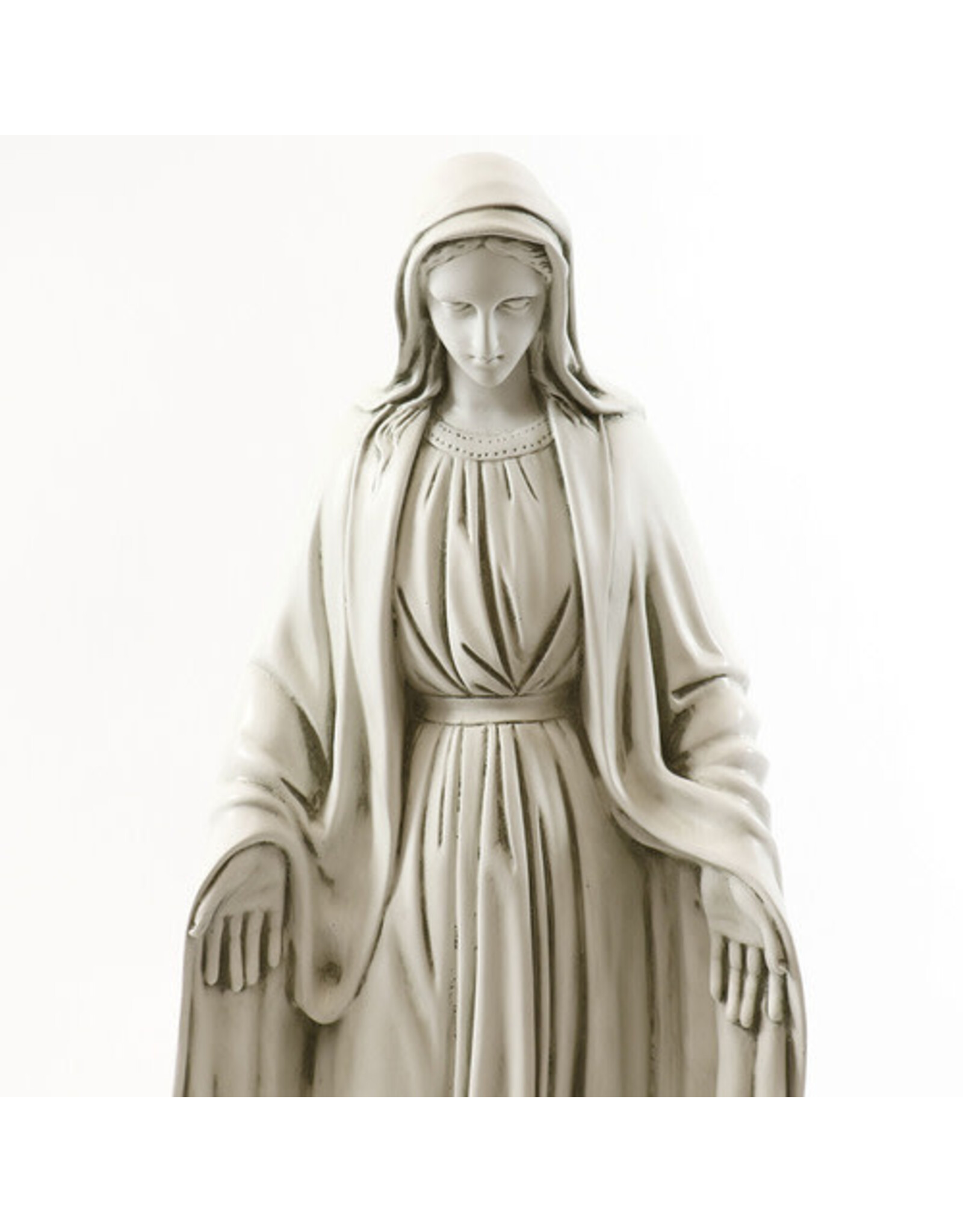 Orlandi Our Lady of Grace Outdoor Statue - Fiberglass, Antique Stone Finish (36")