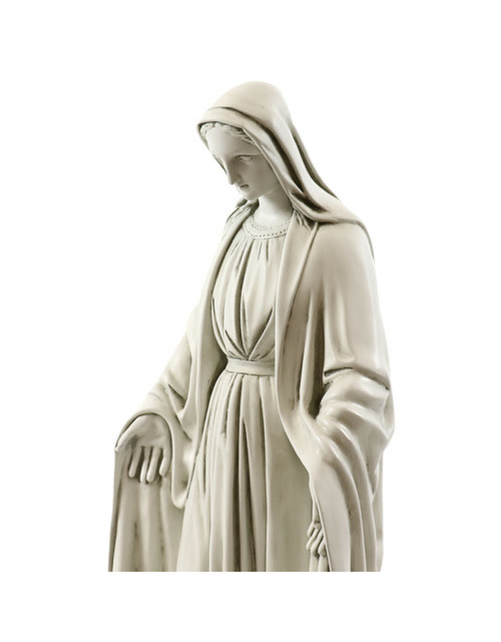 Orlandi Our Lady of Grace Outdoor Statue - Fiberglass, Antique Stone Finish (36")